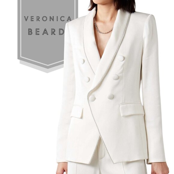VERONICA BEARD Jagger Dickey Crystal-embellished Satin-crepe Blazer. Sz 2 - Picture 1 of 7